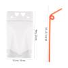 Amosfun 50pcs Love Pattern Straw Pouches for Adults Heavy Duty Drink Bag with Straw Set Random Color view 2
