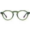 FYTOO Stylish Round Glasses Blue Light Blocking Reading Glasses for Women Men Green Lightweight Readers 2.0x with Spring Hinge Anti Glare/Eye Strain Warner FT1358 view 1
