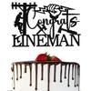 Congrats Lineman Cake Topper - Electrician Graduation Decorations - 2026 Graduation Party Decorations Black view 1