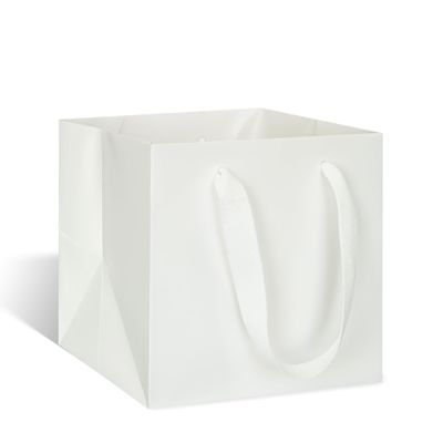 ADIDO EVA White Square Gift Bags Large Size Square Bottom Paper Bags with Handles for Party Favor, Shopping Bag (12x12x12 In, 1 CT)