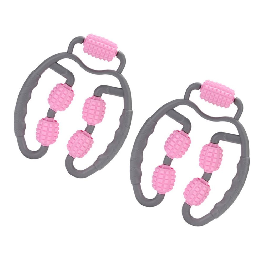 FOMIYES 2pcs Fitness Massage Roller Rollers Deep Tissue Roller Muscle Deep Massage Roller Devices Rolling Eva Yoga Auxiliary Supplies Pink, 29X22X4CM