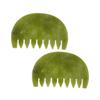 FOMIYES 2pcs Jade Massaging Combs Natural Jade Head Massage Tools for Scalp Relaxation and Gua Therapy Static Smooth Edges for Home Use view 1