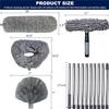 4 Pack 20+ Feet High Reach Dusting Kit with 3-14 ft Spliceable Pole //2 in 1 Window Cleaning Kit // High Ceiling Duster // Cobweb Microfiber Duster // Ceiling Fan Duster Cleaning Kit for Home Clean view 2