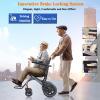 CYZJPRVN Transport Wheelchair Lightweight Foldable, Ultra Lightweight Transport Wheelchair with Handbrake, Weight Only 22lbs, Portable Compact Travel Wheelchairs for Elderly view 3