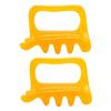 FOMIYES 2pcs Double Push Massage Tool Scratch Paddle Scalp Massagers Stick Handheld Deep Tissue Massager Facial Tool Neck and Back Comb Massager Neck and Shoulders Trigger Beeswax Resin, Yellow view 1