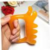 FOMIYES 2pcs Double Push Massage Tool Scratch Paddle Scalp Massagers Stick Handheld Deep Tissue Massager Facial Tool Neck and Back Comb Massager Neck and Shoulders Trigger Beeswax Resin, Yellow view 4