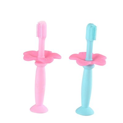 Beavorty 2pcs Silicone Toothbrush Protective Baffle Soft Bristles for Toddlers Teething Relief Colors Safe for Boy Girl Oral Care