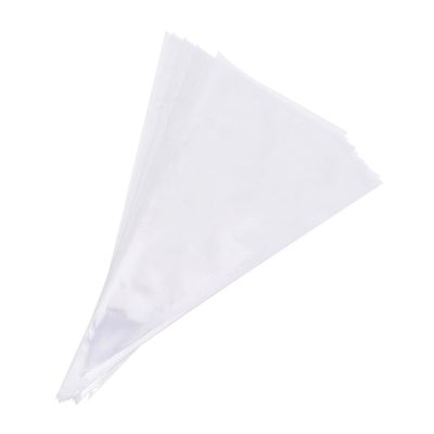 Gumney 50 Pcs 11.81x6.3 inch Cone Cellophane Bags with Twist Ties, Clear Plastic Cone Shaped Treat Bags Triangle Bags for Popcorn Favor Treats Candy