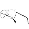 RB.Pilot Reading Glasses for Men Square Double Bridge Light Blocking Computer Readers Spring Hinge Metal Frame Acetate Legs view 1