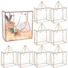 BENECREAT 10 Packs Clear PET Plastic Gift Box, 7.8x7.8x3.5 Inch Treat Gift Boxes with Gold Border and Handle, Favor Box with Cord for Mother's Day, Birthday Party, Wedding Favours view 1