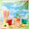 Eaasty 1000 Pcs Disposable Drinking Plastic Straws Bulk, 0.24'' Diameter and 7.87" Long Plastic Long Disposable Drinking Straws (Bright Colors) view 2