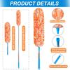 4 Pack Microfiber Feather Dusters, Up to 55 Inch Extension Pole, Cobweb Cleaner, Electrostatic Bendable Head,Telescoping Feather Dusters for Wall, Ceiling Fan, Celling, Car, Furniture view 2