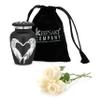Black Small Urns for Human Ashes - Angel Wings & Heart Mini/Medium/Little Cremation Keepsakes for Ashes - Ash Holders  Urn -ERN - Tiny Urns for Men - Miniature Urn - (Single) from Keepsake Co. view 1