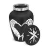 Black Small Urns for Human Ashes - Angel Wings & Heart Mini/Medium/Little Cremation Keepsakes for Ashes - Ash Holders  Urn -ERN - Tiny Urns for Men - Miniature Urn - (Single) from Keepsake Co. view 3
