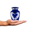 KEEPSAKE COMPANY Angel Wings Blue Small Urns for Ashes - Mini Urns for Ashes - Tiny Keepsake Urns for Human Ashes - Capacity 3 Teaspoon - Height 3 Inches Bag. view 1