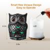 Alieye Ceramic Essential Oil Diffuser, 200ML Handcrafted Ceramic Owl Ultrasonic Cool Mist Aromatherapy Humidifier with 7 Colors LED Waterless Auto Shut Off for Home Office Yoga, Gifts for Mom, Sliver view 2
