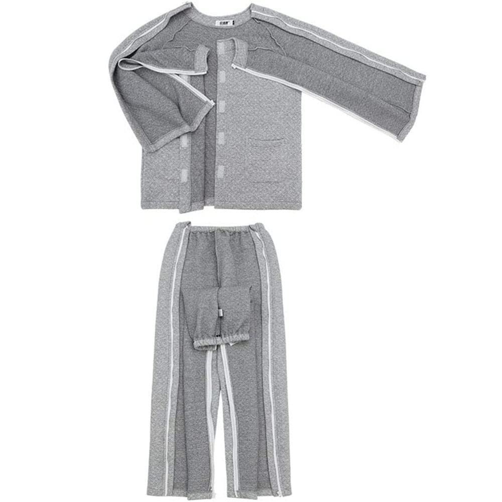 HAODING Zipper Patient Pants Patient Care Clothes, Paralysis Clothing, Incontinence Trousers Catheter Trousers, Easy to Wear and Take Off, Paralysis Long Time Bedridden Wheelchair(Size:M)