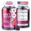 Beet Chews for High Blood Pressure - Beet Root Gummies Made in USA with Tart Cherry - Nitric Oxide Supplements for Energy and Cardio Health - Vegan, No GMO, Pectin Based - for Women and Men, 60 Pcs view 1
