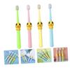 Beaupretty 4pcs Cartoon Boy Girl Toothbrush Soft Bristles for Cleaning for Ages Fun Yellow Pink Green and Blue view 3