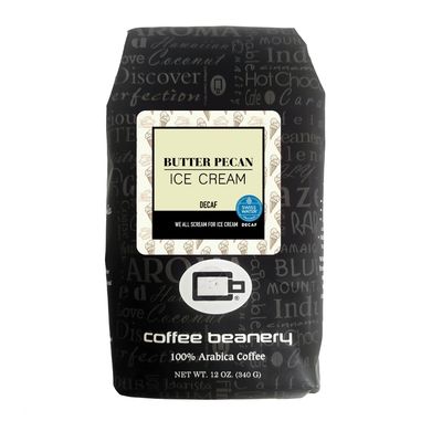 Butter Pecan Ice Cream Decaf Coffee by Coffee Beanery | 12oz Flavored Decaf Medium Roast | 100% Specialty Arabica| Ground