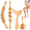 4PCS Wood Therapy Massage Tools Set for Comfort, Body Sculpting, Lymphatic Drainage, and Muscle Pain Relief view 1