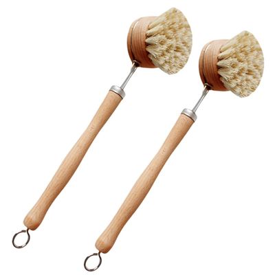 UTHCLO Long Handle Pot Pan Dish Brush 2pcs Kitchen Scrubber Brush for Dish Cleaning