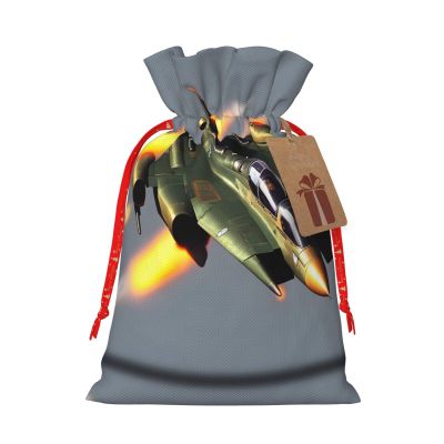 GeRRiT Jet Fighters Print Christmas Drawstring Candy Gift Bags,Goody Bags,For Xmas Holiday Presents Party Favor