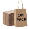 BAG BOX 100 Pcs Medium 8.25x4.3x10.6 Inch Brown Kraft Paper Gift Bags with Handles for Bulk Wedding, Party Favors, Grocery, Shopping, Retail Merchandise, Gift Sacks view 1