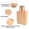 BAG BOX 100 Pcs Medium 8.25x4.3x10.6 Inch Brown Kraft Paper Gift Bags with Handles for Bulk Wedding, Party Favors, Grocery, Shopping, Retail Merchandise, Gift Sacks view 3