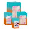 400 Pack 4 Sizes Resealable Mylar Holographic Bags Food Storage Smell Proof Bags with Front Window Foil Packaging Pouch for Sample Jewelry Small Business (Blue to Orange,3x4.7,3.1x5.5,4x 6,4.7x 7.9in) view 1