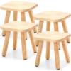 Vercraft 4 Pack Wooden Step Stool, 11 Inch Footstool Wooden Solid Chairs Matched Sensory Table Square Sitting Stool with Assembled Four-Legged for Adults Bathroom view 1