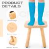Vercraft 4 Pack Wooden Step Stool, 11 Inch Footstool Wooden Solid Chairs Matched Sensory Table Square Sitting Stool with Assembled Four-Legged for Adults Bathroom view 4