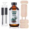 8oz Castor Oil Organic and 4pcs Reusable Castor Oil Pack Wrap Organic Cotton,for Stomach-Neck-Abdomen -Knee-Arm-Liver Detox,with Eyebrow and Eyelash Care Tool Set view 1