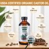 8oz Castor Oil Organic and 4pcs Reusable Castor Oil Pack Wrap Organic Cotton,for Stomach-Neck-Abdomen -Knee-Arm-Liver Detox,with Eyebrow and Eyelash Care Tool Set view 2