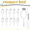 10pcs 0-9 Number for Cake Topper, Acrylic Crown Number Cake Topper Number Cake Picks for Birthday Wedding Anniversary Celebration Cake Decorations (Silver) view 2