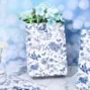 32Pcs Floral Paper Gift Bags Blue White Flower Bird Party Favor Bags with Handles Chinoiserie Hydrangea Branches Goodie Candy Treat Bags for Wedding Birthday Supplies view 4
