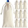 10 Pcs Sublimation Wine Bottle Bags, Blank Wine Bottle Gift Bags, Wine Bottle Gift Bags with Drawstring Bulk Blank Heat Transfer Wine Bag DIY Wine Bottle Storage Pouches for Sublimation Party Wedding view 1