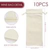 10 Pcs Sublimation Wine Bottle Bags, Blank Wine Bottle Gift Bags, Wine Bottle Gift Bags with Drawstring Bulk Blank Heat Transfer Wine Bag DIY Wine Bottle Storage Pouches for Sublimation Party Wedding view 2