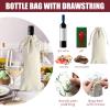 10 Pcs Sublimation Wine Bottle Bags, Blank Wine Bottle Gift Bags, Wine Bottle Gift Bags with Drawstring Bulk Blank Heat Transfer Wine Bag DIY Wine Bottle Storage Pouches for Sublimation Party Wedding view 3