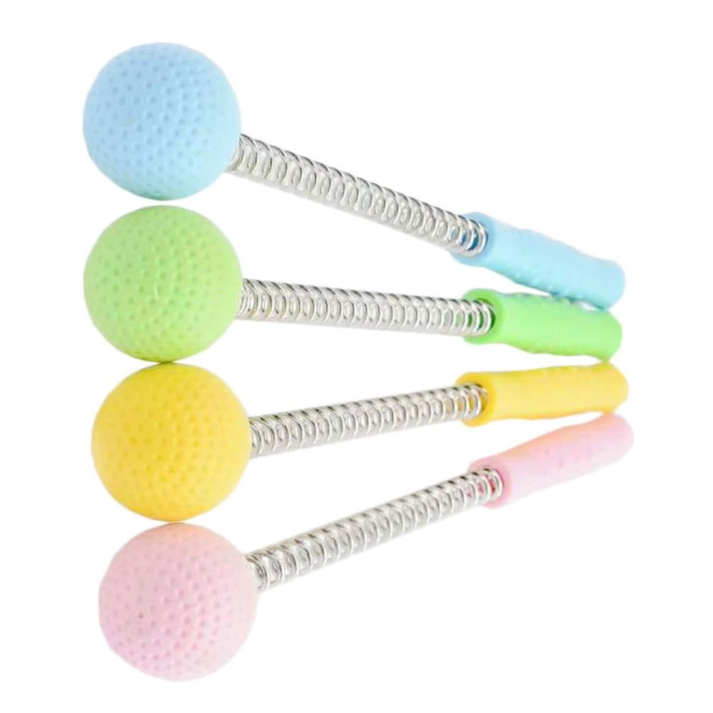FOMIYES 4pcs Portable Massage Hammer Silicone Massage Balls for Neck Back and Foot Relief Stress Relax Rod for Adults and Boy Girl Green and Yellow Colors