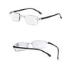 BudgetBundles US 5-10 Pc Rectangular Rimless Blue Light Blocking Reading Glasses Unisex Reader (+100 5 Pack) view 2