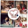 Beaupretty 2pcs Handheld Heart Shaped Flower Box for Fresh Flower Arrangements Paper Wrapping Container Handles for Weddings Parties and Celebrations view 2