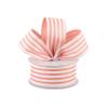 YourSchoiceVi 20 Feet Peach White Stripe Canvas Ribbon, 2.5"" Wired Ribbon, Peach White Stripe Ribbon, Gingham Ribbon, Ribbon for Wreaths, Craft Ribbon, RJKL32 view 1