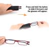 REAVEE Folding Reading Glasses for Men Women Ultra Thin Blue Light Blocking Anti UV/Eyestrain Computer TR90 Slim Foldable Portable Readers with Compact Flat Case, Red +1.5 view 2
