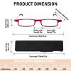 REAVEE Folding Reading Glasses for Men Women Ultra Thin Blue Light Blocking Anti UV/Eyestrain Computer TR90 Slim Foldable Portable Readers with Compact Flat Case, Red +1.5 view 3