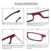 REAVEE Folding Reading Glasses for Men Women Ultra Thin Blue Light Blocking Anti UV/Eyestrain Computer TR90 Slim Foldable Portable Readers with Compact Flat Case, Red +1.5 view 4