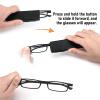 REAVEE Folding Reading Glasses for Men Women Ultra Thin Blue Light Blocking Anti UV/Eyestrain Computer TR90 Slim Foldable Portable Readers with Compact Flat Case, Black +3.5 view 2