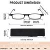 REAVEE Folding Reading Glasses for Men Women Ultra Thin Blue Light Blocking Anti UV/Eyestrain Computer TR90 Slim Foldable Portable Readers with Compact Flat Case, Black +3.5 view 3