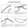 REAVEE Folding Reading Glasses for Men Women Ultra Thin Blue Light Blocking Anti UV/Eyestrain Computer TR90 Slim Foldable Portable Readers with Compact Flat Case, Grey +3.5 view 4