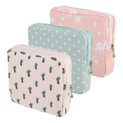 Abeillo Sanitary Napkin Storage Bags 3Pcs Menstrual Cup Pouches Nursing Pad Holder Tampon Bags Portable Period Bag Feminine Pouch for Girls